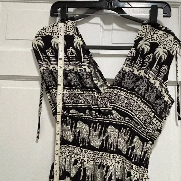 Boho Jumpsuit Black White Festival Beach Brunch - Picture 7 of 10